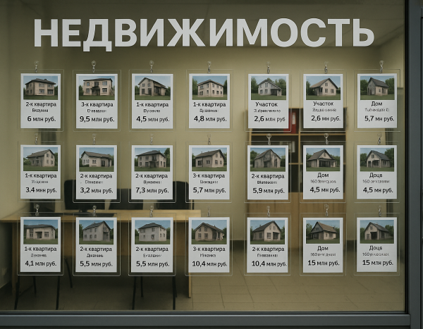 офис недвижимости с объявлениями о продаже, российский контекст